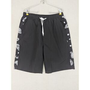 Shein Swim Trunks Board Shorts Size Large Black - 0825F53